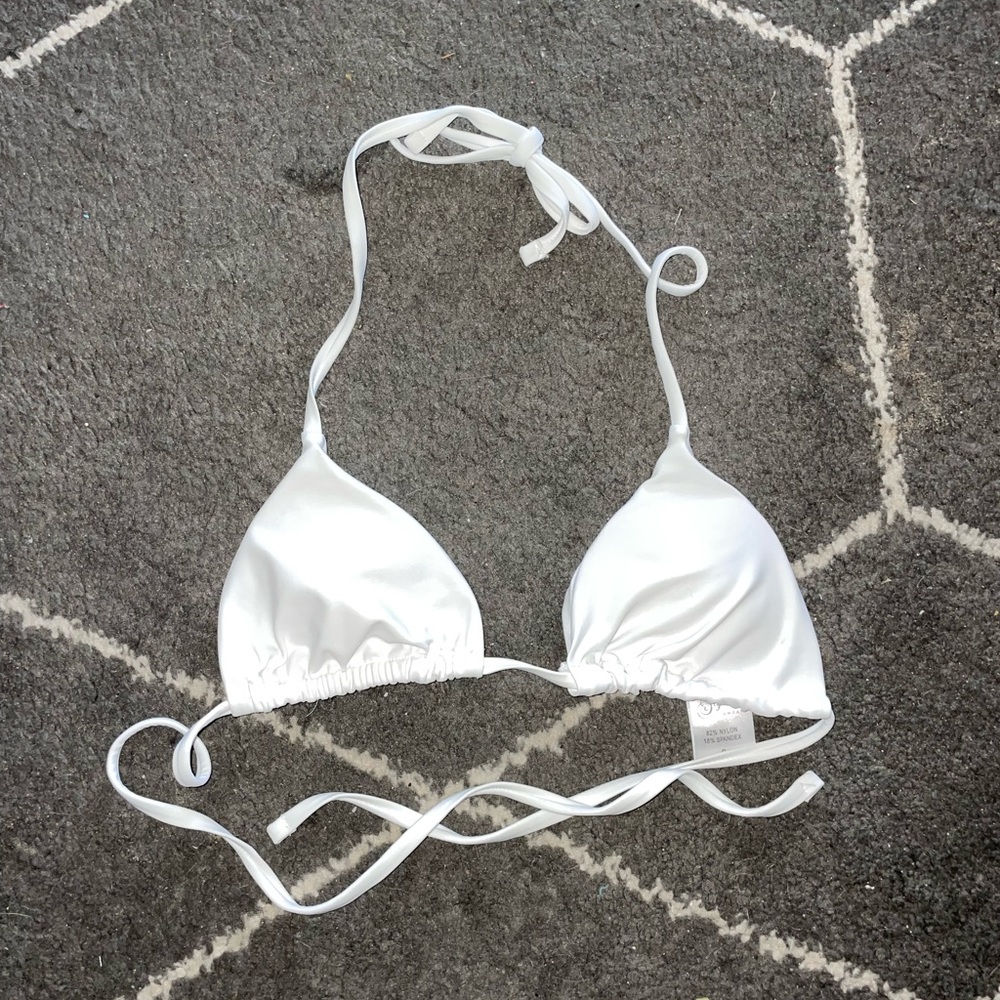 White Triangle Bikini Top